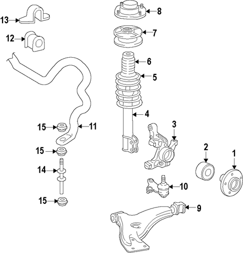 FRONT SUSPENSION/SUSPENSION COMPONENTS for 1997 Toyota Paseo #1