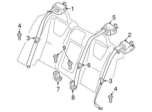 Rear Seat Belts for 2013 Volvo S60 #0