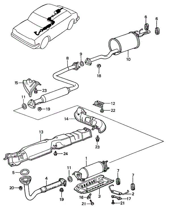 ELECTRICAL / EXHAUST / HEATER / FUEL/EXHAUST SYSTEM - CATALYTIC CONVERTER for 1982 Honda CIVIC SEDAN #1