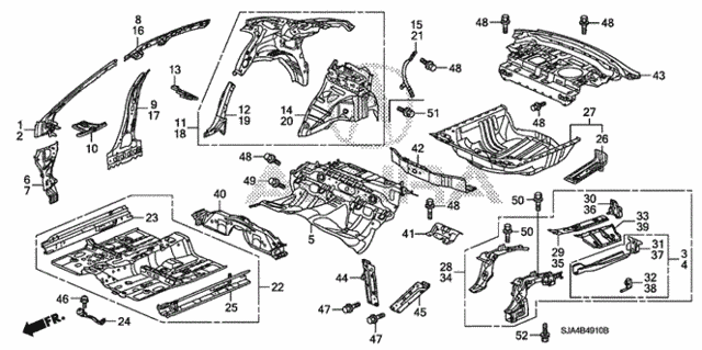 Floor - Inner Panel for 2009 Acura RL #0