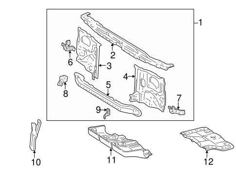 COOLING SYSTEM/RADIATOR SUPPORT for 1996 Toyota 4Runner #1