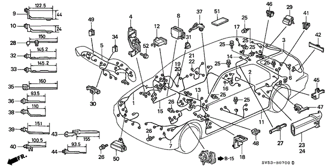 ELECTRICAL / EXHAUST / HEATER / FUEL/WIRE HARNESS for 1996 Honda ACCORD 5-DOOR #1