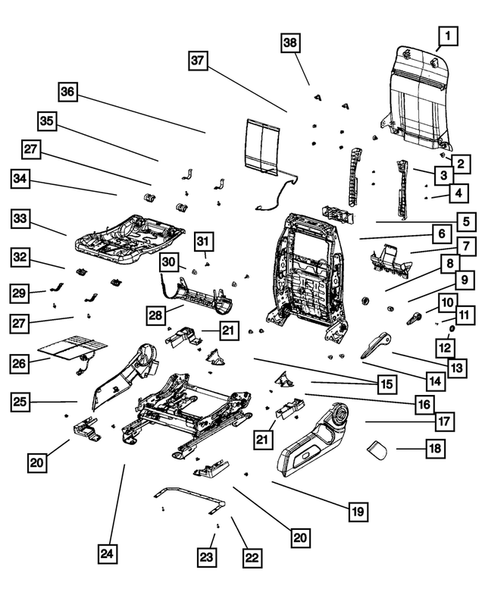 Front Seats - Adjusters, Recliners, Shields and Risers for 2015 Jeep Compass #0