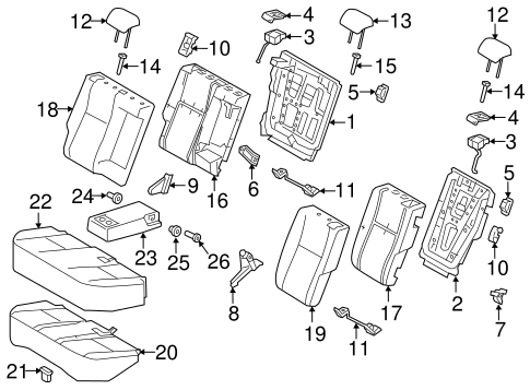 BODY/REAR SEAT COMPONENTS for 2016 Scion iM #1