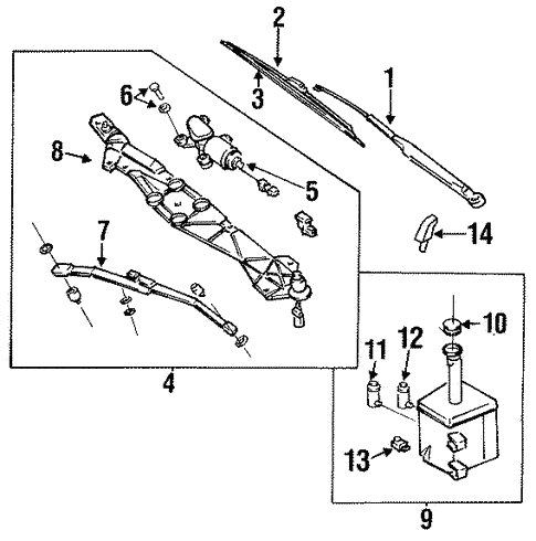 Wiper & Washer Components for 1995 Nissan Quest #1