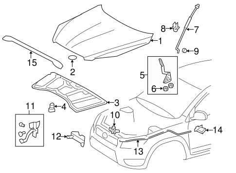 BODY/HOOD & COMPONENTS for 2010 Toyota RAV4 #1