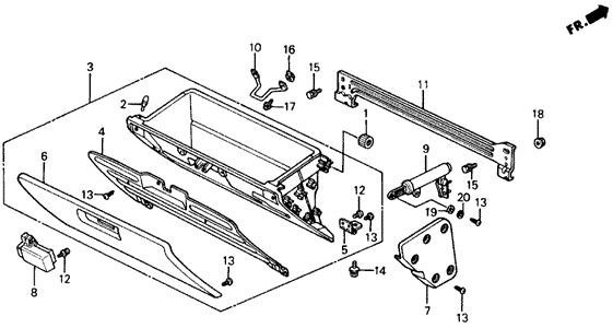 INTERIOR / BUMPER/GLOVE BOX ('90-'91) for 1990 Honda CIVIC SEDAN #1