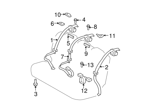 ELECTRICAL/REAR SEAT BELTS for 2011 Toyota Yaris #4