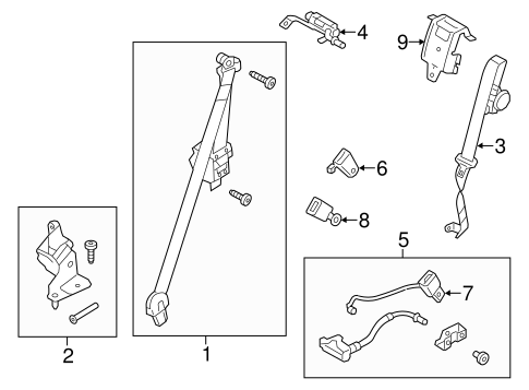 Electrical/Rear Seat Belts for 2013 Ford Flex #3