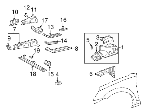 BODY/STRUCTURAL COMPONENTS & RAILS for 2002 Toyota MR2 Spyder #1