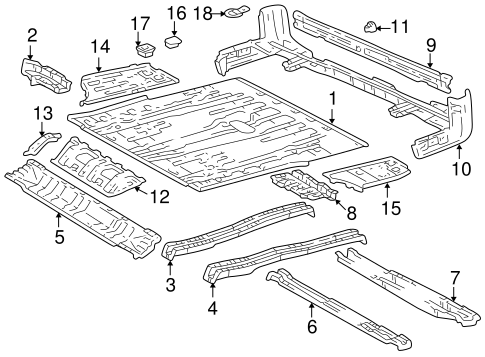 BODY/REAR FLOOR & RAILS for 1997 Toyota 4Runner #1