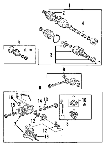 UNIVERSALS & REAR AXLE/DRIVE AXLES for 2009 Toyota Sequoia #1