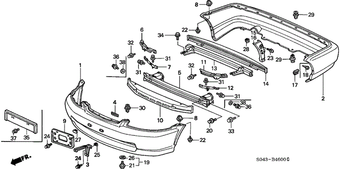 INTERIOR / BUMPER/BUMPER for 1997 Honda CIVIC SEDAN #1