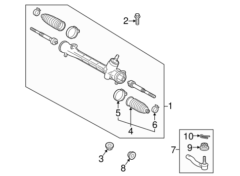 STEERING/STEERING GEAR & LINKAGE for 2010 Toyota Prius #2