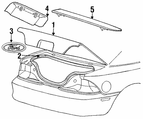 Body/Exterior Trim - Trunk for 1996 Ford Mustang #1