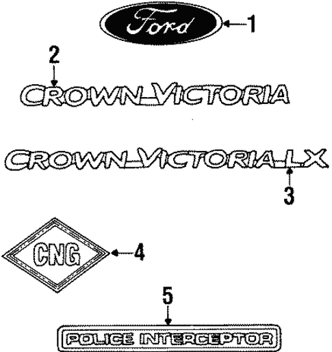 Exterior Trim - Trunk for 2002 Ford Crown Victoria #0