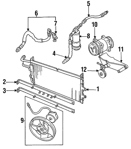 Defender 110 CONDENSER, COMPRESSOR & LINES