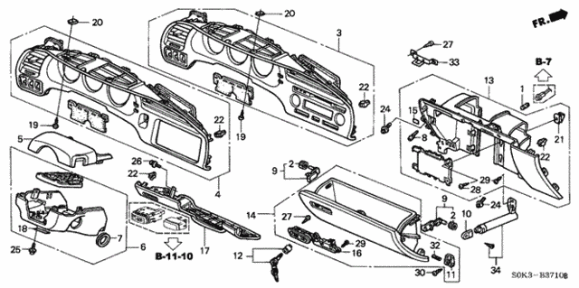 Interior/Bumper/Instrument Panel Garnish for 2002 Acura TL SEDAN #1