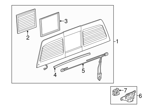 Sierra 2500 HD GLASS & HARDWARE - BACK 2
