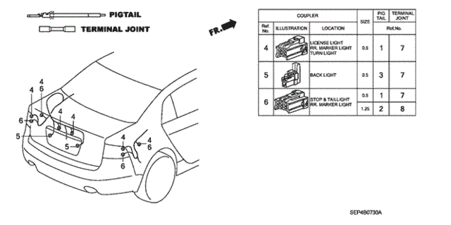 Electrical Connector (RR.) for 2006 Acura TL #0