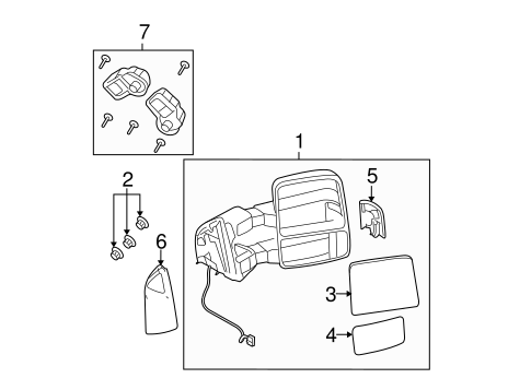 Body/Outside Mirrors for 2008 Ford F-250 Super Duty #3