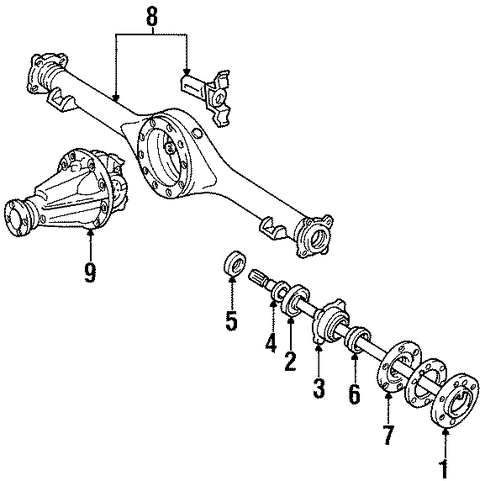REAR SUSPENSION/AXLE & DIFFERENTIAL for 1998 Toyota T100 #1