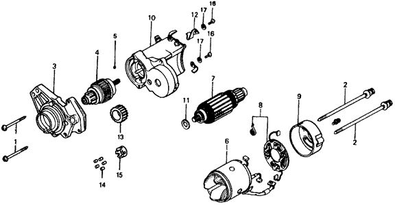 ENGINE/STARTER MOTOR COMPONENTS ('76-'77 KA/KH) for 1976 Honda CIVIC HATCHBACK #1