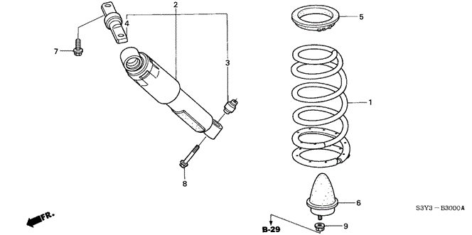 Chassis/Rear Shock Absorber for 2002 Honda INSIGHT #1