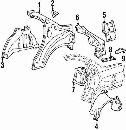 Body/Inner Structure for 1997 Ford Contour #1