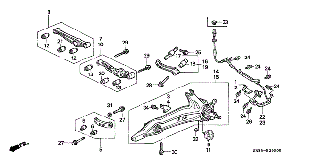 CHASSIS/REAR LOWER ARM for 1992 Honda CIVIC HATCHBACK #1