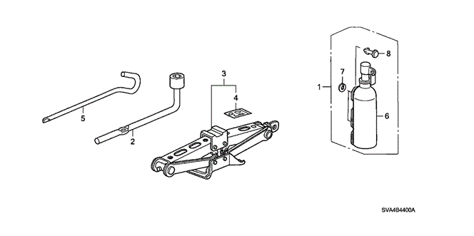 Interior/Bumper/Tools - Jack for 2006 Honda CIVIC COUPE #1