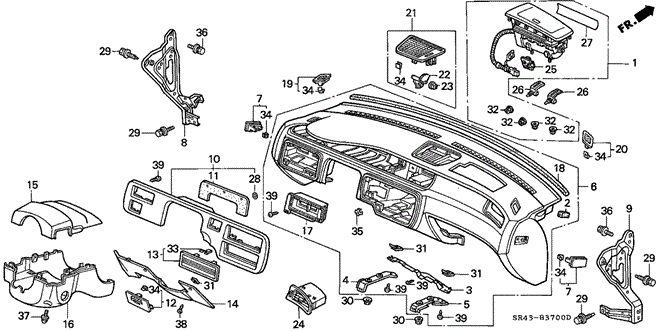 INTERIOR / BUMPER/INSTRUMENT PANEL for 1992 Honda CIVIC SEDAN #1