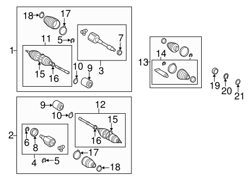 FRONT SUSPENSION/DRIVE AXLES for 2004 Toyota Highlander #1