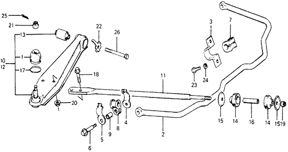 CHASSIS/STABILIZER SPRING - FRONT LOWER ARM for 1978 Honda ACCORD HATCHBACK #1