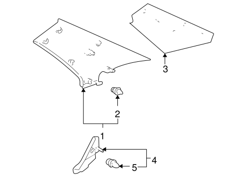 BODY/INTERIOR TRIM - QUARTER PANELS for 2003 Toyota Corolla #1