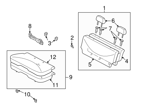 BODY/REAR SEAT COMPONENTS for 2003 Toyota Prius #1