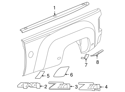 Sierra 1500 EXTERIOR TRIM - PICK UP BOX 2