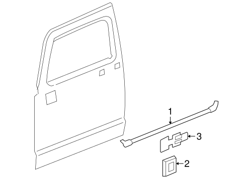 H3 EXTERIOR TRIM - FRONT DOOR
