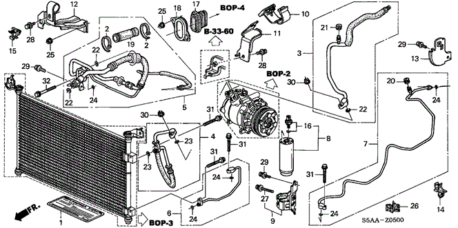 Body/Air Conditioning/A/C Hoses - Pipes for 2004 Honda CIVIC SEDAN #1