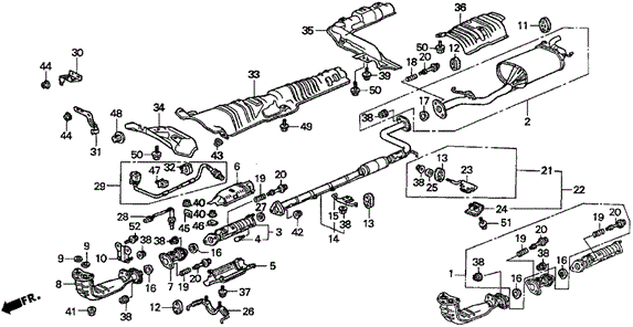 ELECTRICAL / EXHAUST / HEATER / FUEL/EXHAUST PIPE (1) for 1996 Honda ACCORD 5-DOOR #1