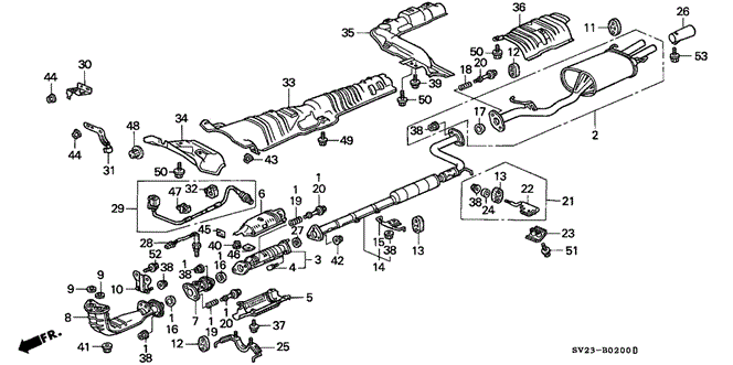 ELECTRICAL / EXHAUST / HEATER / FUEL/EXHAUST PIPE (1) for 1997 Honda ACCORD COUPE #1