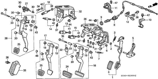 CHASSIS/PEDAL for 1996 Honda CIVIC SEDAN #1