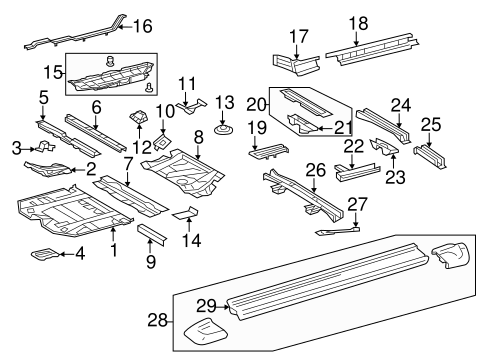 BODY/FLOOR & RAILS for 2012 Toyota Highlander #1