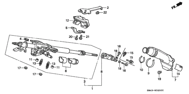 Chassis/Steering Column for 1991 Honda ACCORD SEDAN #1