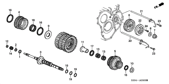 TRANSMISSION - AUTOMATIC/AT MAINSHAFT for 1999 Honda ACCORD SEDAN #1