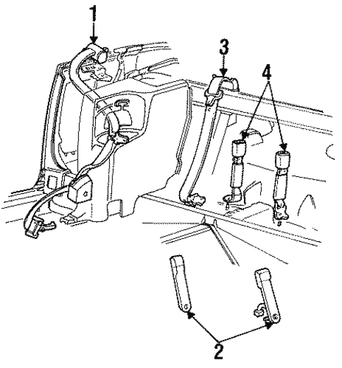 Electrical/Front Seat Belts for 1996 Ford Mustang #2