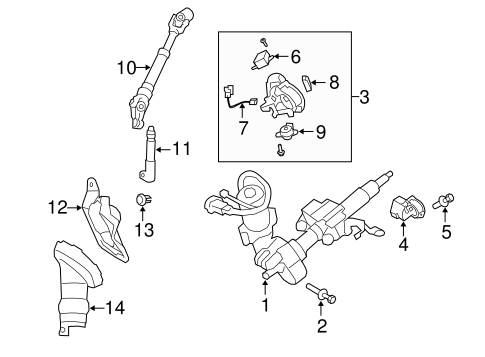 STEERING/STEERING COLUMN ASSEMBLY for 2009 Toyota Corolla #2
