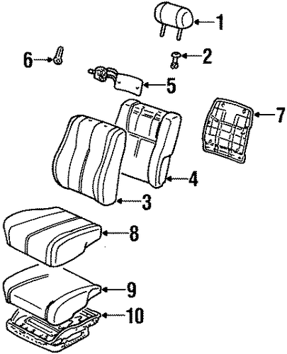 BODY/FRONT SEAT COMPONENTS for 1996 Toyota Camry #1