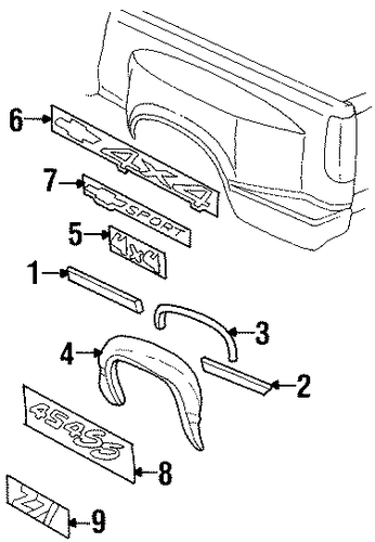 C2500 Pickup EXTERIOR TRIM - PICK UP BOX