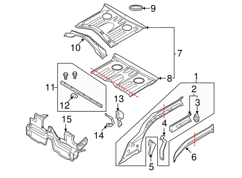 Cayman REAR FLOOR & RAILS